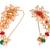 Oval shape gold plated combo set of 2 maharashtrian nosepin / nath without piercing for women and girls
