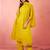 Vastramay womens mustard chanderi anarkali kurta set - diwali festival wear
