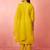 Vastramay womens mustard chanderi anarkali kurta set - diwali festival wear