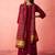 Vastramay womens maroon rayon anarkali kurta set - sequin embroidered festival wear