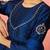Vastramay womens blue silk anarkali kurta set - zardozi embroidered wedding wear