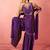 Vastramay womens purple cotton kurta sharara set - zardozi embroidered wedding wear