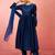 Vastramay womens blue silk anarkali kurta set - zardozi embroidered wedding wear