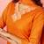 Vastramay womens orange chanderi straight kurta set - hand embroidered festival wear
