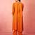 Vastramay womens orange chanderi straight kurta set - hand embroidered festival wear
