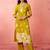 Vastramay women's mehendi green rayon mirror work kurta set with palazzo - festival wear