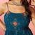 Vastramay women's blue chinon sequin anarkali set with palazzo & dupatta - wedding special
