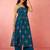 Vastramay women's blue chinon sequin anarkali set with palazzo & dupatta - wedding special