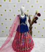 Beautiful Kediya Chinon Silk Embroidery Sequins Work Red Readymade Lahenga Choli