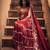 Red floral printed chiffon saree