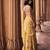 Yellow floral printed chiffon saree with belt
