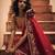 Red floral printed chiffon saree