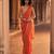 Orange hand embroidered banarasi saree