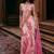 Pink hand embroidered georgette saree