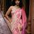 Pink hand embroidered georgette saree