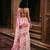 Pink hand embroidered georgette saree