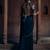 Black hand embroidered crepe saree with belt