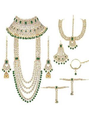 Gold-plated traditional ethnic indian kundan bridal set for women 1