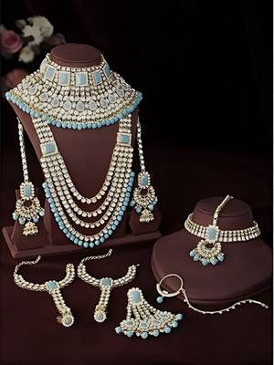 Traditional ethnic indian kundan dulhan bridal jewellery set for women  1