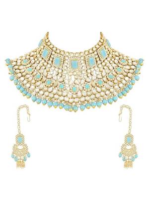 Traditional ethnic indian kundan dulhan bridal jewellery set for women  2