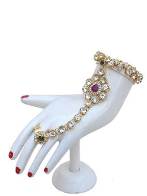 Traditional gold plated kundan ethnic bridal jewellery set for women  4