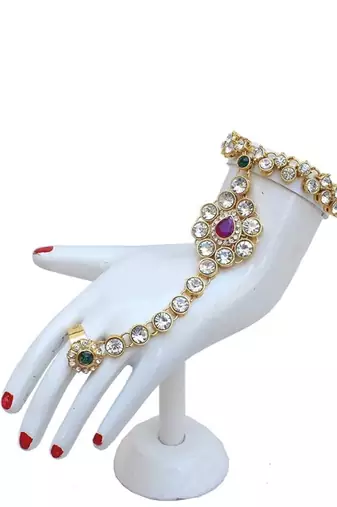 Traditional gold plated kundan ethnic bridal jewellery set for women 