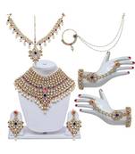 Traditional gold plated kundan ethnic bridal jewellery set for women