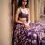 purple Floral printed silk Lehenga