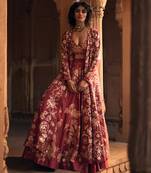 pink Floral printed silk Lehenga