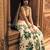 beige Floral printed silk Lehenga