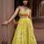 yellow Floral embroidered silk Lehenga