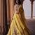 yellow Floral embroidered silk Lehenga