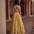 yellow Floral embroidered jacquard Lehenga