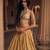 yellow Floral embroidered jacquard Lehenga