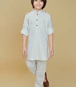 Offwhite cotton textured kurta and pant set