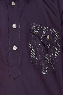 Wine cotton blend solid kurta and pant set 5
