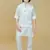 White jaquard woven kurta jacket set