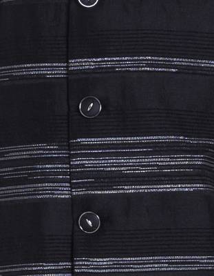 Black jaquard woven kurta jacket set 5
