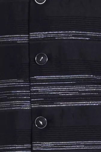 Black jaquard woven kurta jacket set