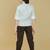 Offwhite cotton woven shirt trouser waistcoat set