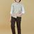 Beige checks cotton woven shirt trouser waistcoat set