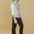 Beige checks cotton woven shirt trouser waistcoat set