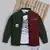 Maroon solid cotton denim jacket with printed t-shirt for boys