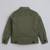 Olive green solid cotton denim jacket with printed t-shirt for boys