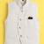 Beige jaquard sleeveless solid waistcoat
