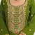 Green 'hawa mahal' hand embroidered silk crepe womens  suit- set of 3