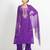 Purple 'man sagar'  hand embroidered  silk crepe  womens  suit- set of 3
