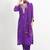 Purple 'kesar baag'  hand embroidered  silk crepe  womens  suit- set of 3