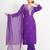 Purple 'kesar baag'  hand embroidered  silk crepe  womens  suit- set of 3