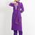 Purple 'kesar baag'  hand embroidered  silk crepe  womens  suit- set of 3